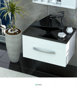 Тумба для раковини підвісна Snail Мадлен з умивальником Пегас білий 700KM114