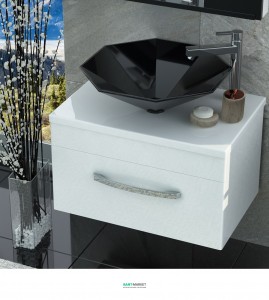 Тумба для раковины подвесная Snail Мадлен с умывальником «Сириус белый 700KM113