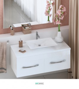 Тумба для раковины подвесная Snail Венера с умывальником Антарес белый 1200KM117