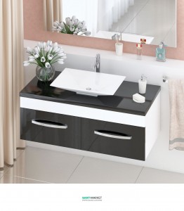 Тумба для раковины подвесная Snail Венера с умывальником Аполлон белый 1200KM118