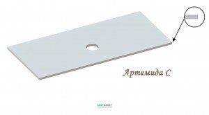 Столешница под раковину Snail Артемида 90х55 белая 125А100