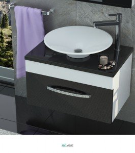 Тумба для раковины подвесная Snail Мадлен с умывальником Орион белый 700KM121