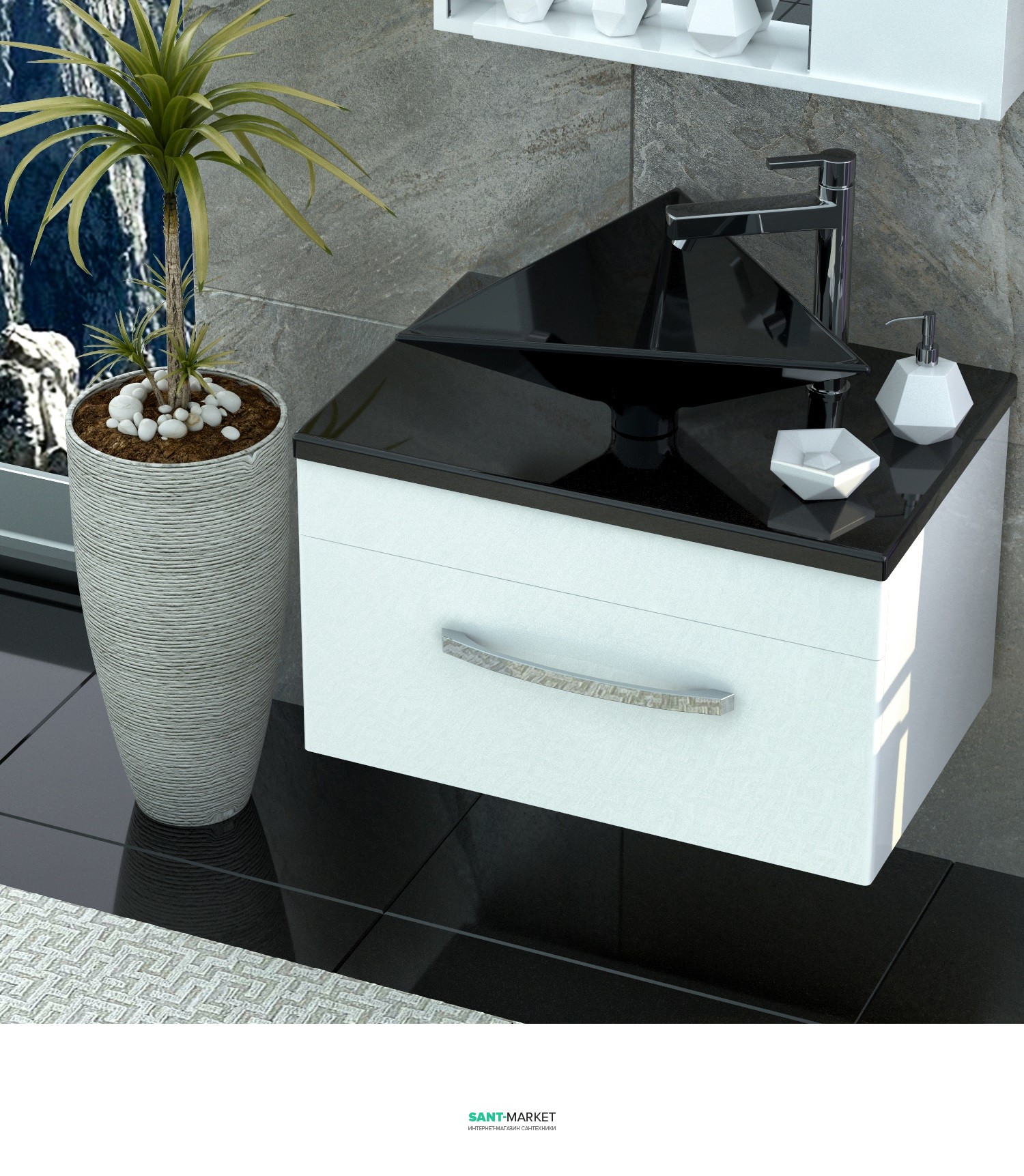 Тумба для раковини підвісна Snail Мадлен з умивальником Пегас білий 700KM114