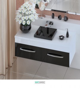 Тумба для раковини підвісна Snail Венера з умивальником Альтаїр білий 1200KM116