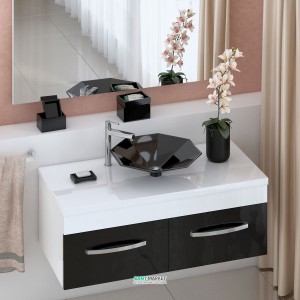 Тумба для раковины подвесная Snail Венера с умывальником Сириус белый 1200KM113