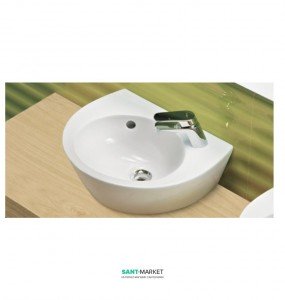 Раковина для ванної накладна Sanitana колекція Pop біла PPLV0