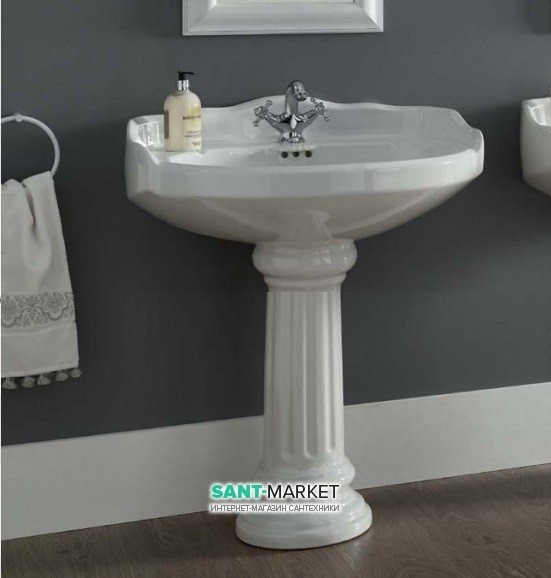 Раковина для ванної на п'єдестал Sanitana колекція Grecia біла GRLV3