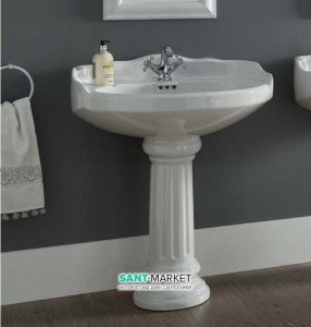 Раковина для ванної на п'єдестал Sanitana колекція Grecia біла GRLV3