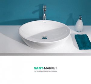 Раковина для ванной накладная Sanitana коллекция Soft белая STLV1