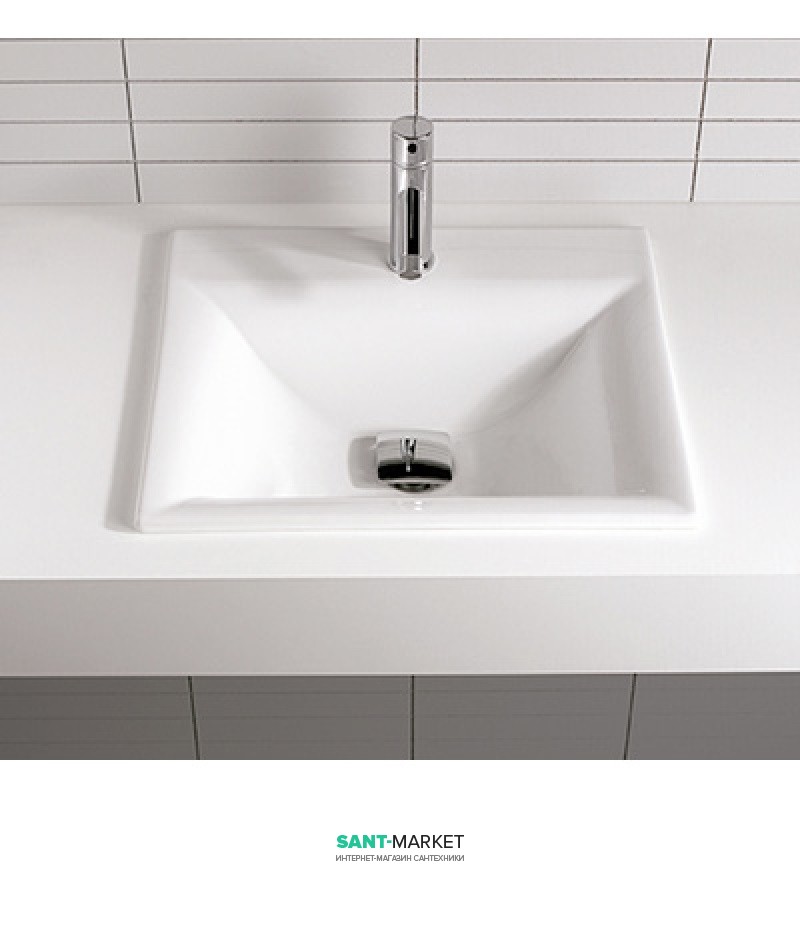 Раковина для ванної вбудована Sanitana колекція Aida біла ADLE0E