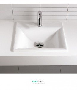 Раковина для ванної вбудована Sanitana колекція Aida біла ADLE0E