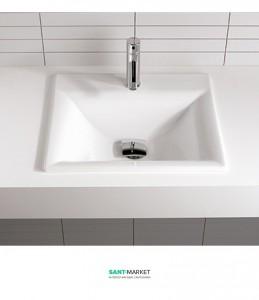 Раковина для ванної вбудована Sanitana колекція Aida біла ADLE0E