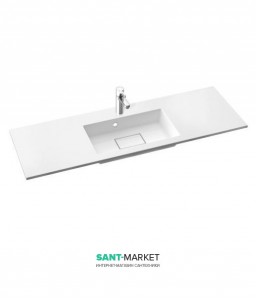 Раковина для ванной на тумбу умывальник-столешница Marmorin коллекция Lira белая 640 120 0xx xx x