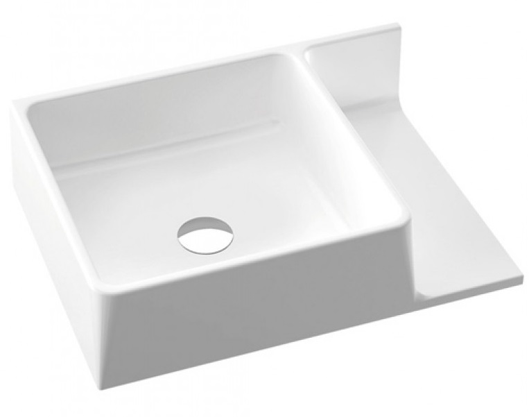 Раковина для ванної Marmorin Thin 55х40 см з полицею литий камінь білий 632 055 720 хх х