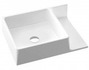 Раковина для ванной Marmorin Thin 55х40 см с полкой литой камень белый 632 055 720 хх х