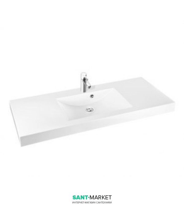 Раковина для ванной на тумбу умывальник-столешница Marmorin Moira Bis белая 280 120 022 xx x