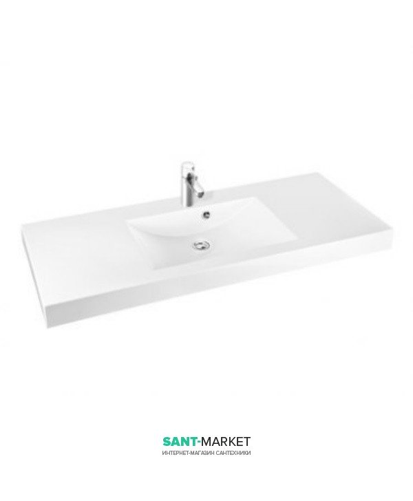 Раковина для ванной на тумбу умывальник-столешница Marmorin Moira Bis белая 280 120 022 xx x