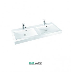 Раковина для ванної на тумбу подвійна Marmorin колекція Moira Bis біла 280 120 222 xx x