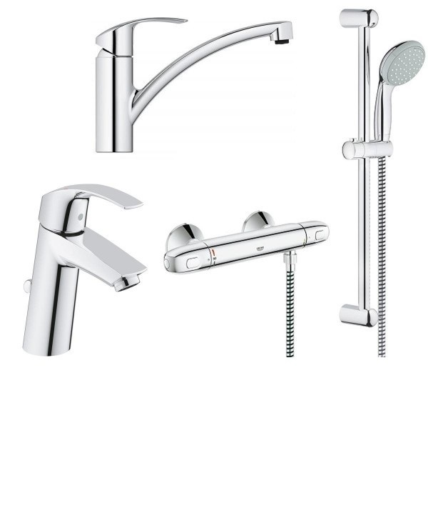 Набор смесителей для ванны Grohe Grohtherm 1000 хром 341325