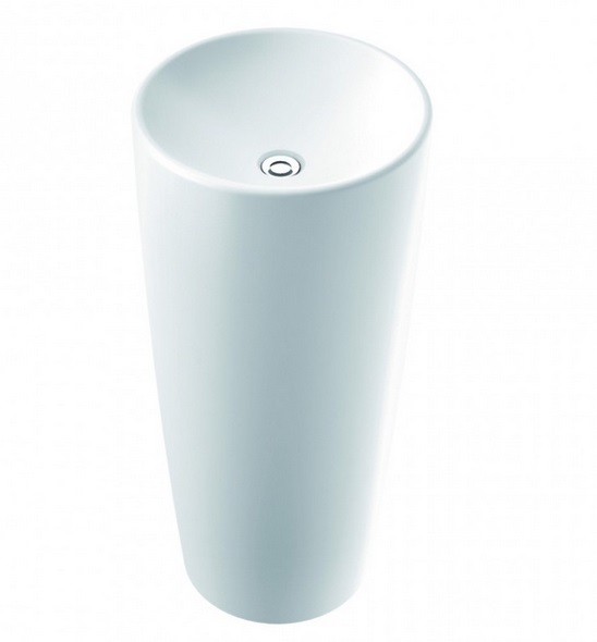 Раковина для ванної Marmorin Noemi Ø40 см для підлоги литий камінь білий 560 040 020 xx x