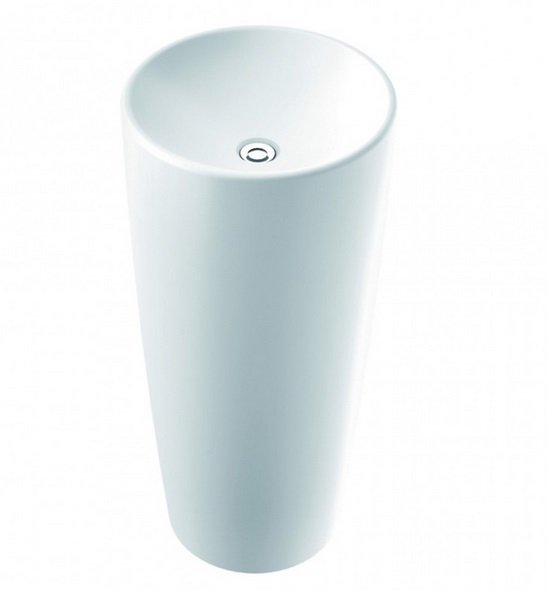 Раковина для ванної Marmorin Noemi Ø40 см для підлоги литий камінь білий 560 040 020 xx x