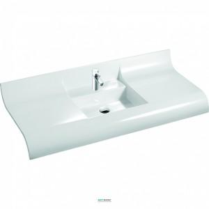 Раковина для ванной на тумбу умывальник-столешница Marmorin коллекция Onda белая 330 120 022 xx x