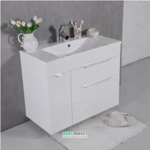 Тумба подвесная Буль-Буль Bermuda 895х454х710 с раковиной Amelia 900 белый 10509012200