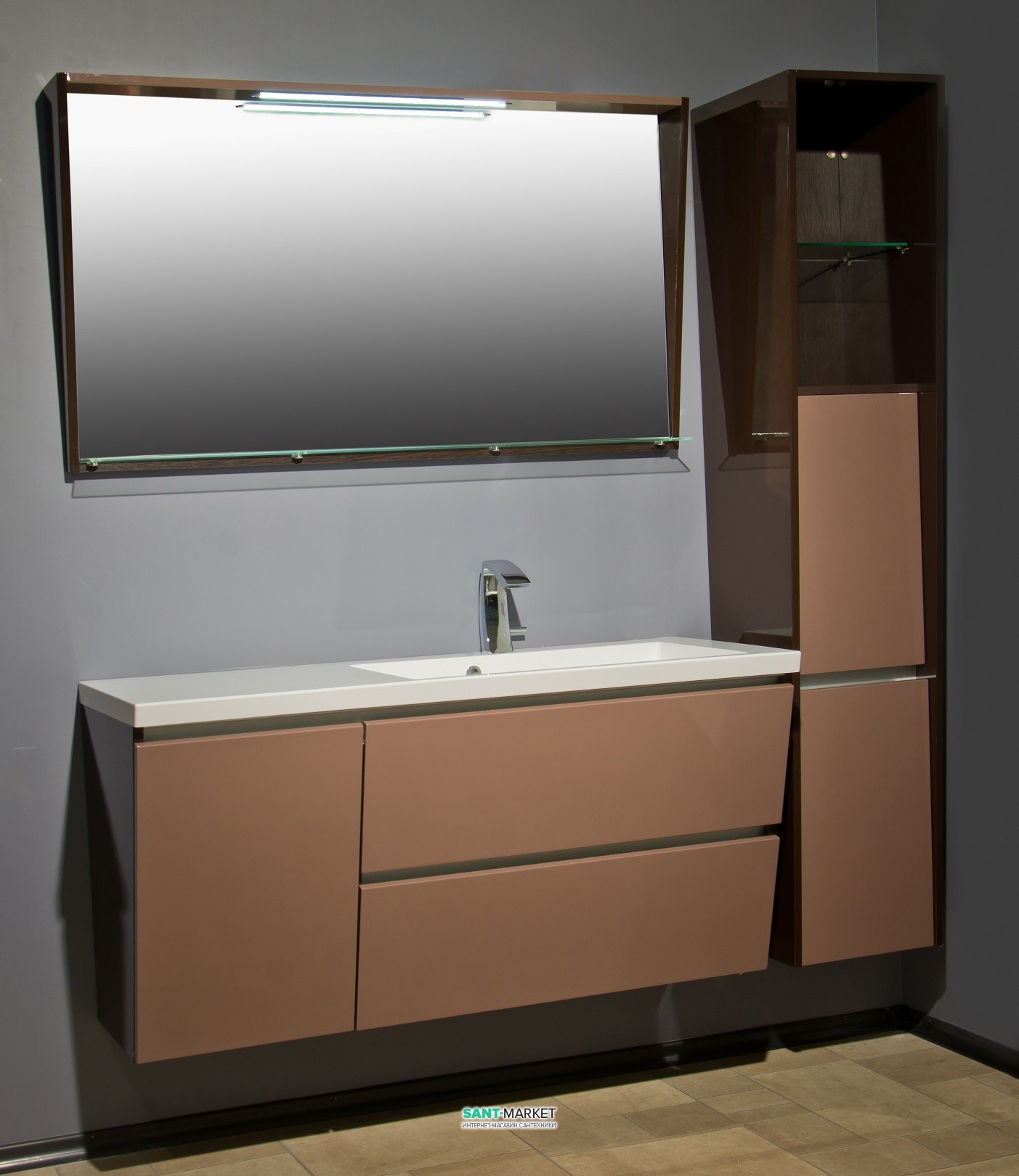 Комплект мебели для ванной Буль-Буль Cyprus белый CYPRUS (PEGGY 1250 L/R)