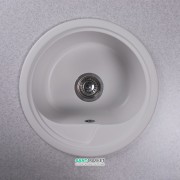 Мийка для кухні кругла Буль-Буль Nevada 45х45х21 врізна Маграніт білий 104040001