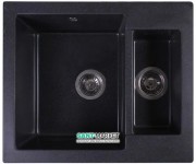 Мойка для кухни прямоугольная Буль-Буль Arizona 60х50х21.5 оборачиваемая врезная Магранит светло-черный 105060004