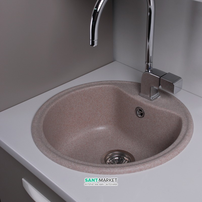 Мойка для кухни круглая Буль-Буль Texas врезная Магранит песочный 101057001