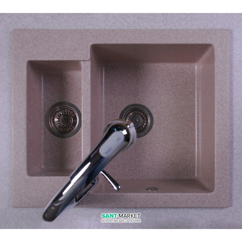 Мийка для кухні прямокутна Буль-Буль Arizona 60х50х21.5 обертаємося врізна Маграніт пісочний 105067001