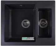 Мойка для кухни прямоугольная Буль-Буль Arizona 60х50х21.5 оборачиваемая врезная Магранит светло-черный 105060004