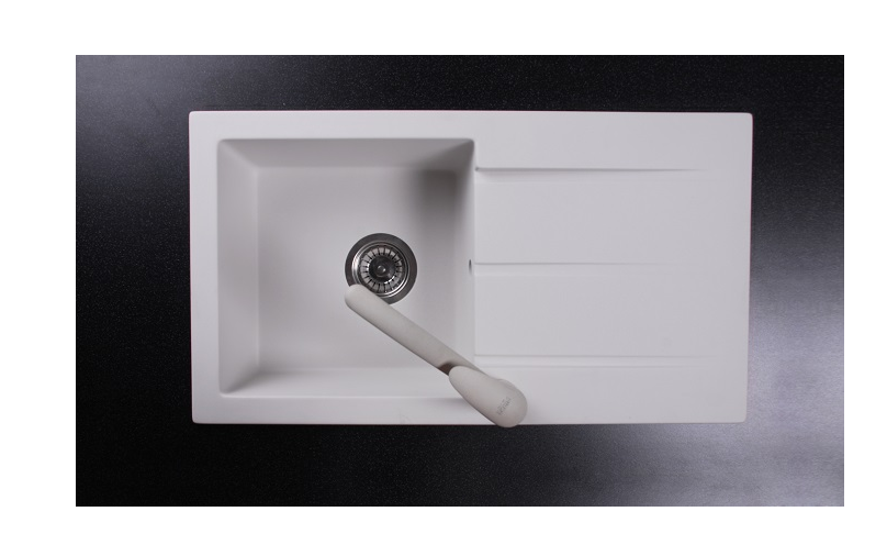 Мойка для кухни прямоугольная Буль-Буль Tennessee врезная Магранит белый 106080001