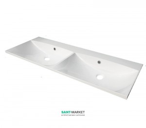 Раковина для ванной встраиваемая двойная Буль-Буль коллекция Amelia белая 0712201