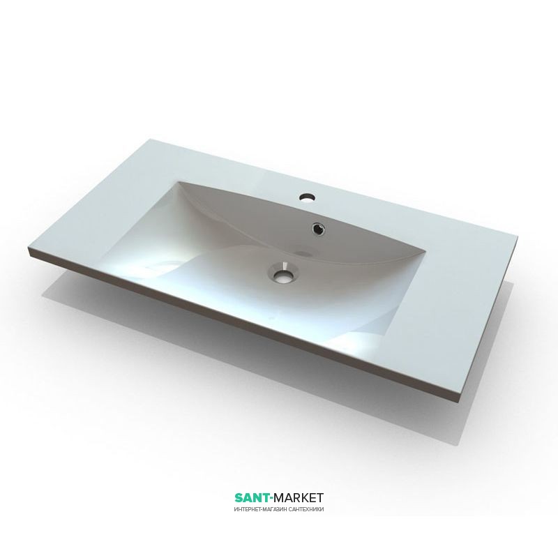 Раковина для ванної вбудована умивальник-стільниця Буль-Буль колекція Amelia біла 0709101