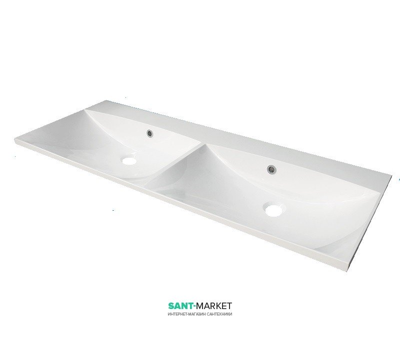 Раковина для ванной встраиваемая двойная Буль-Буль коллекция Amelia белая 0712201