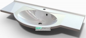 Раковина для ванної на тумбу умивальник-стільниця Буль-Буль колекція Katja біла 2414101