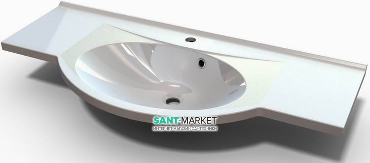 Раковина для ванної на тумбу умивальник-стільниця Буль-Буль колекція Katja біла 2414101