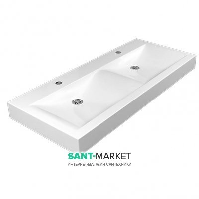 Раковина для ванной накладная двойная Буль-Буль коллекция Lilly белая 4212201