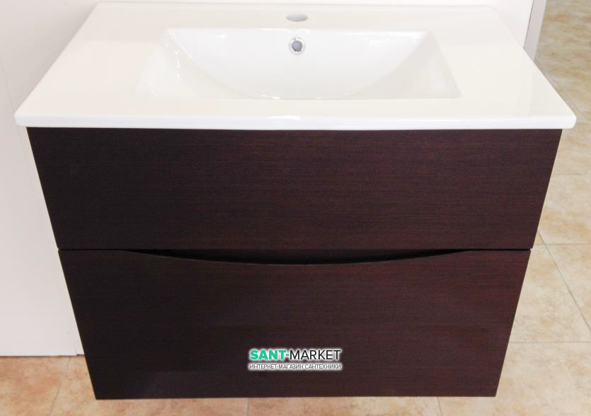 Тумба Bretta Aragon з раковиною Gala Ambar 64х43.3х52 венге SM0160WN + G1014001