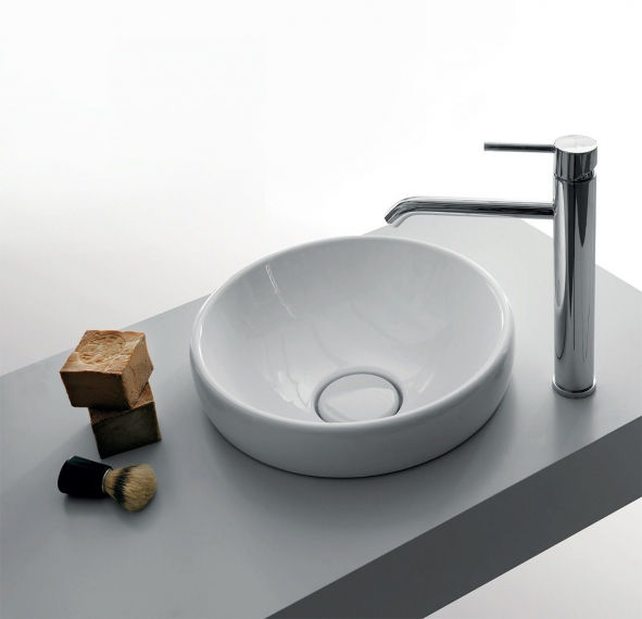 Раковина для ванної Galassia Ergo врізна кругла без отвору переливу білий 7117