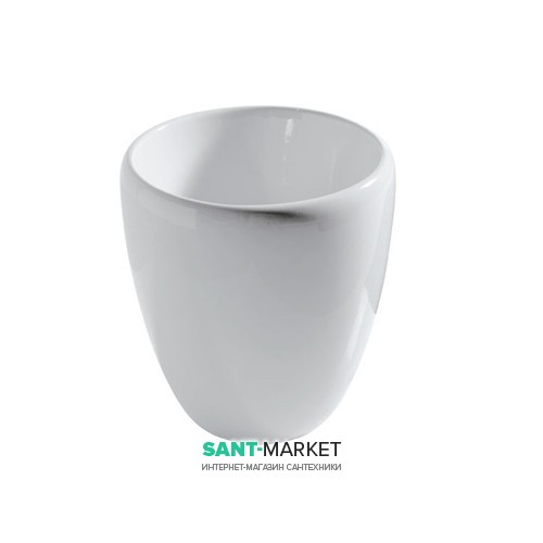 Раковина для ванної Galassia Ergo накладна кругла без отвору переливу білий 7104