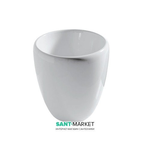 Раковина для ванной Galassia Ergo накладная круглая без отверстия перелива белый 7104