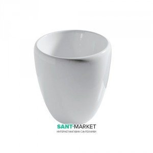 Раковина для ванної Galassia Ergo накладна кругла без отвору переливу білий 7104