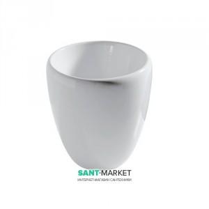 Раковина для ванної Galassia Ergo накладна кругла без отвору переливу білий 7104