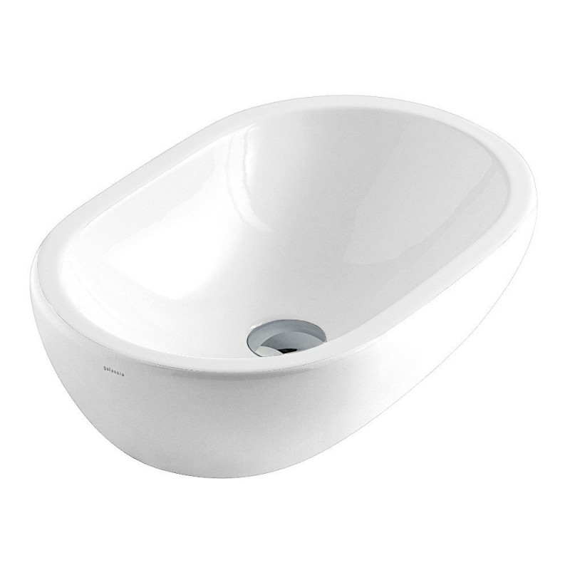 Раковина для ванної Galassia Midas накладна овальна без отвору перелива білий 5233