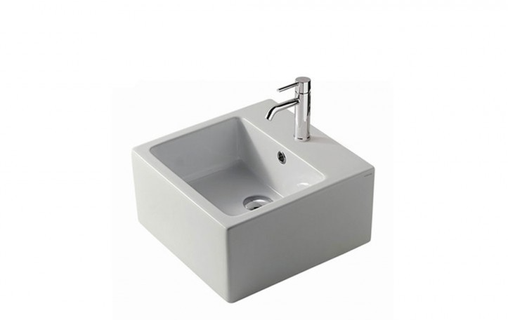 Раковина для ванної Galassia Plus Design підвісна без отвору для змішувача з переливом білий 6034