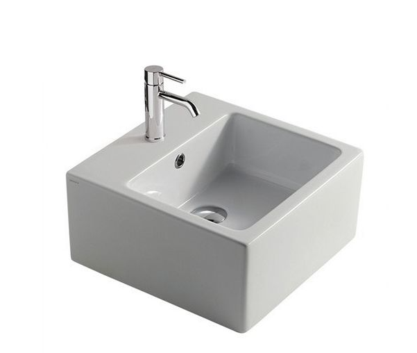 Раковина для ванної Galassia Plus Design підвісна з отвором для змішувача з переливом білий 6034М