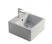 Раковина для ванной Galassia Plus Design подвесная с отверстием для смесителя с переливом белый 6034М